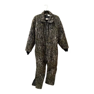 Cabela’s Vtg Men’s Insulated Fleece Camo Coveralls Size Lg Reg Made in USA - Image 1 of 4