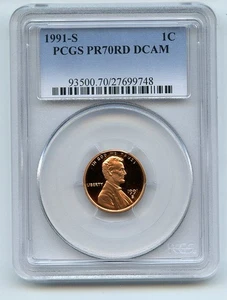 1991 S 1C Lincoln Cent Proof PCGS PR70DCAM - Picture 1 of 1