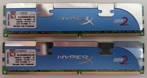 RAM DDR2 1066 MHz PC2-8500 240 pin KINGSTON HYPERX 2 GB 2X1GB SDRAM x Desktop - Imagen 1 de 3