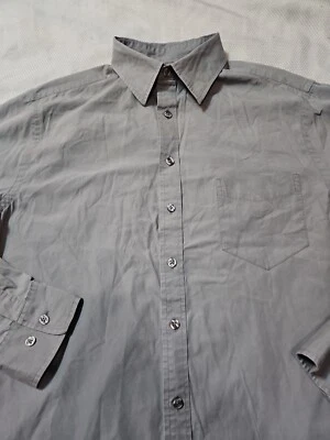 Merona Shirt Mens Medium Gray Button Casual Preppy Cotton Normcore Career Top - Image 1 of 4