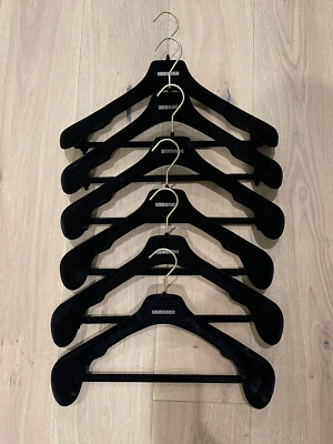 6 VERSACE DESIGNER 16" SUIT JACKET PANT BLACK VELVET FELT CLOTHES CLOSET HANGERS - Image 1 of 4