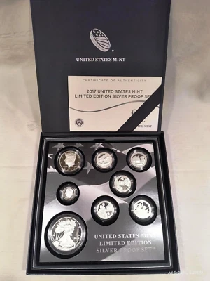 💥 2017 LIMITED EDITION SILVER PROOF SET 17RC IN OGP WITH A 2017 S SILVER EAGLE - Image 1 of 3