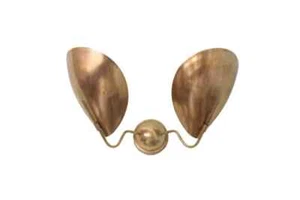 2 Light Curved Shades Handmade Vintage Wall Mid Century Antique Brass Sputnik - Picture 1 of 7