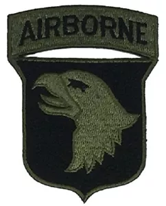 US ARMEE 101ST LUFTFLUGDIVISION ABD AUFNÄHER SCHREIENDE ADLER OD OLIV TRAB GRÜN - Bild 1 von 1