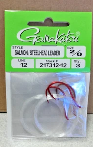 Gamakatsu Salmon / Steelheader Leader Size 2/0 Line 12 217312-12 3 pc. - Picture 1 of 2
