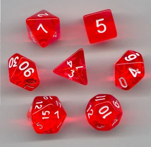 NEW RPG Dice Set of 7 - Translucent Orange (Lite) - Picture 1 of 1