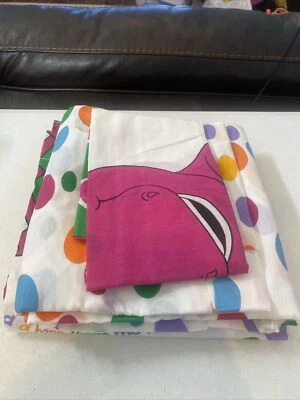 Juego de sábanas dobles vintage de dinosaurio Barney como nuevo sin usar de 3 piezas   Foto 1 de 4