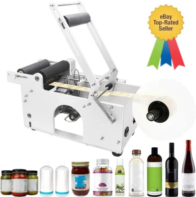 Etichettatrice semiautomatica per bottiglie rotonde 220V etichettatrice 20-40pz/min - Immagine 1 di 4