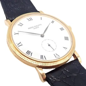 Patek Philippe 18k Yellow Gold Calatrava Manual Wind Roman Dial Watch - Picture 1 of 14