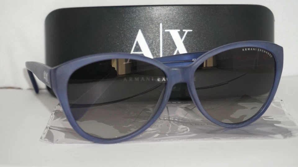 Gafas de sol Armani Exchange nuevas azules Cateye marrón AX4006 8024/11 59 14 135 Foto 1 de 4