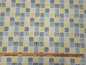Covington ERNIE SPA Blue Green White Stripe Check/Plaid Drapery Uph Print Fabric - Picture 1 of 4