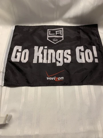 LA KINGS Car Window Flag - Black - 17 1/2" x 12 1/2" - Two Sided - NHL Hockey Cover