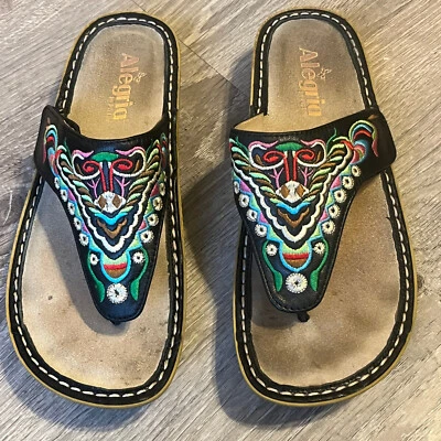 Sandalias de Tanga Alegria Vanessa Cuero Crisálida Negras para Mujer 8 EU 38 Foto 1 de 4