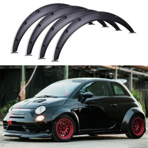 4Pcs Car Fender Flares Extra Wide Body Kit Wheel Arches 3.1" For Fiat 500 Abarth - Foto 1 di 14
