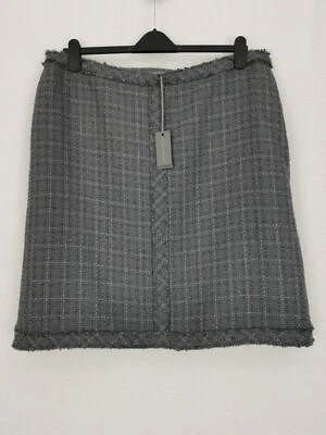 BNWT | Laura Ashley | Tweed Check A-Line Skirt | Sz 20 | Charcoal Grey Side Zip - Image 1 of 4