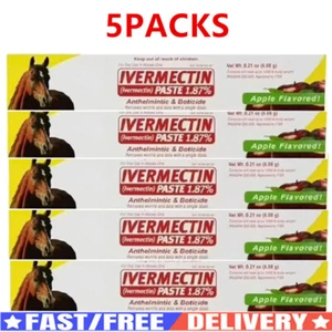 5pcs Paste Horse Dewormer - Apple Flavor Exp 3 YEAR. - Photo 1/6