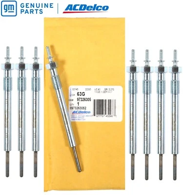 Set of 8 OEM GM 63G / 97326305 Diesel Glow Plug 04-05 Chevy GMC LLY Duramax 6.6L - Image 1 of 4