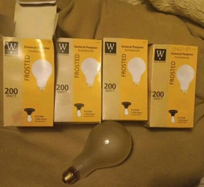 4 Westpointe 200W Frosted A23 Bulbs - Image 1 of 2
