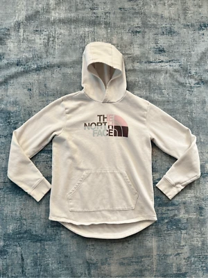 Sudadera con Capucha The North Face Blanco Rosa Logo Frontal Campamento Polar Niñas XL Foto 1 de 4