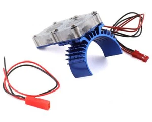 Team Integy Motor Heatsink w/Twin Fan for Traxxas Slash 4x4 (Blue) [INTT8534BL] - Picture 1 of 2