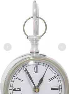 "Reloj hecho a mano en la India Deco 79 plata pulida tamaño pequeño 11"" nuevo caja abierta" - Imagen 1 de 6