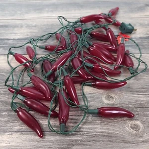 Christmas String Lights 35 Rubber Red Peppers Southwest Holiday Decor Vintage  - Picture 1 of 11