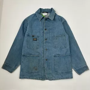 1970s / 60s OshKosh Chore Barn Coat Denim Workwear Jacket Pockets Mens Size 40R - Picture 1 of 8