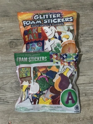 2 Packs of Glitter Foam Stickers By Horizon Craft Letters Numbers Self Adhesive - Image 1 of 4