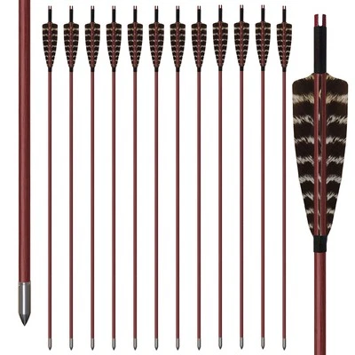 Exquisite 33" Handmade Gorgeous Painted Wooden Arrow 5" Feather Recurve Bow  - Image 1 of 4