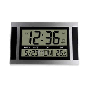 Digital Wall Clock LCD Number Time Temperature Calendar Alarm Table Desk1113 - Picture 1 of 9