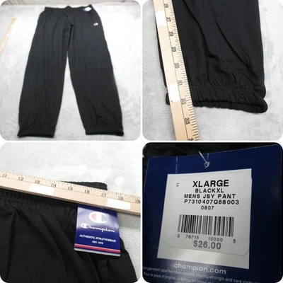 Champion Jersey Pantalones Para Hombre XL Negro Cordón Cintura Relajado Jogger 34x32 NUEVO Foto 1 de 4