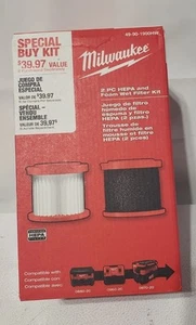 Milwaukee HEPA Wet/Dry Vacuum Filter M18/M12 Easy Twist and Lock (2-Pack) NEW - Picture 1 of 1