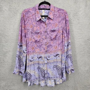 Camicia bohemien Aratta Silent Journey grande floreale paisley con bottoni - Foto 1 di 14