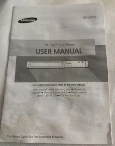 Samsung User Manual For BD-J5100 Blu-ray Disc Player - Picture 1 of 3