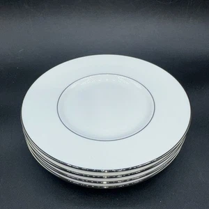 4er Set Lenox Continental Esszimmer Platin Salatteller Weiß Platinrand 7 Zoll - Bild 1 von 2