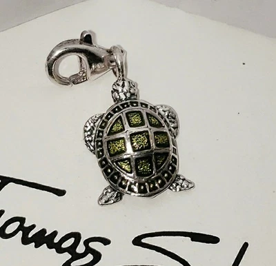 Thomas Sabo Silver Green Enamel Turtle Charm Pendant  RRP£45 - Image 1 of 4