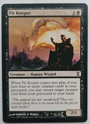 MTG Magic The Gathering Card Pit Keeper Creature Human Wizard Black Time Spiral  - Image 1 of 2