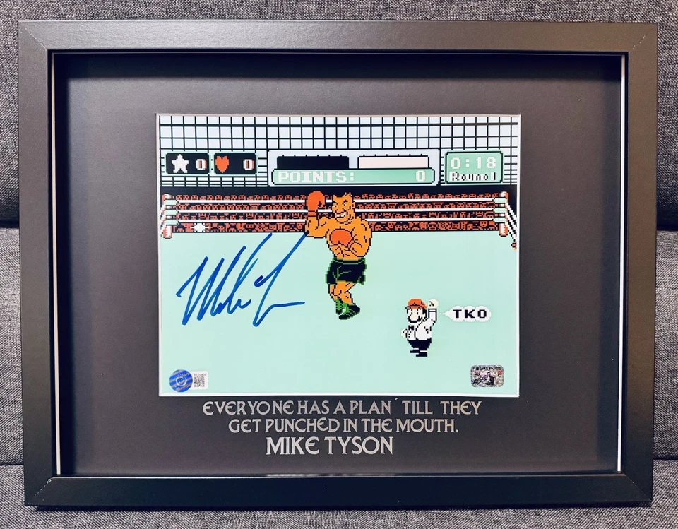 Mike Tyson signiertes TKO Bild / 30x40 Frame/ Beckett + Fiterman Sports / Boxen - Bild 1 von 4