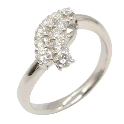 Joyería Anillo Diamante Joyería Pt900 Platino Diamante Transparente 4.7G Usado KT184 Foto 1 de 4