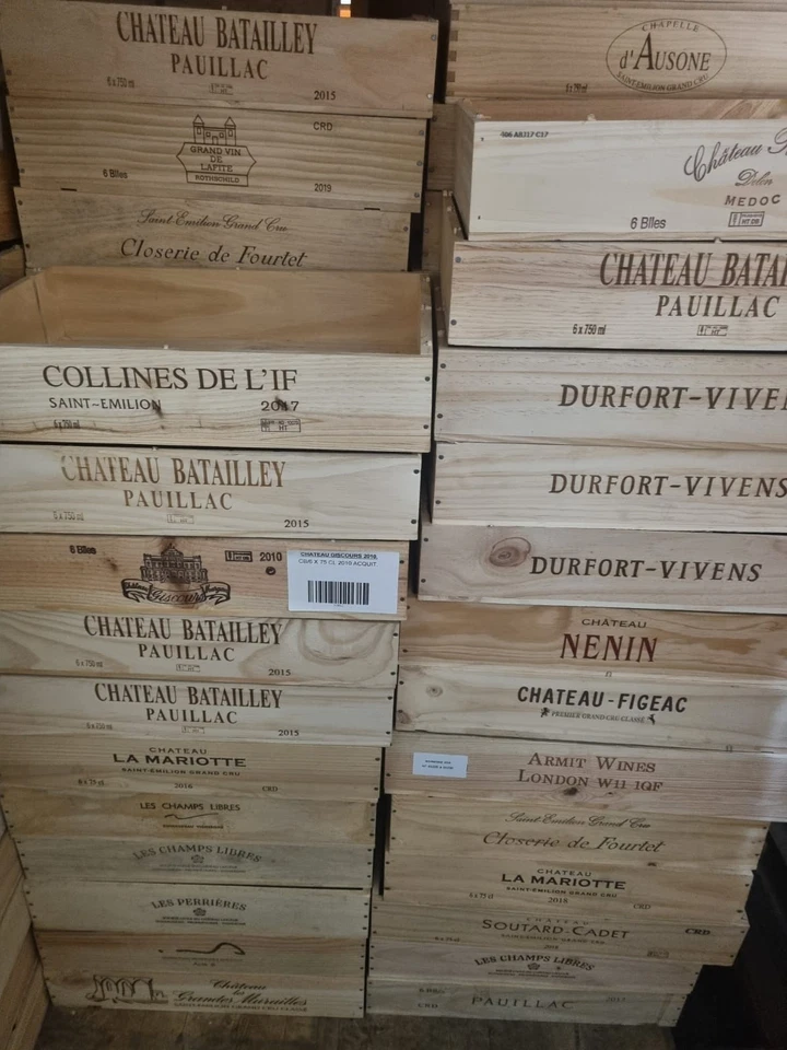 Bargain 5x Shallow WOODEN WINE BOXES / Crates - Vintage Hamper Home Storage Shop - Image 1 of 4