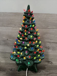 Vintage Holland Mold Ceramic Christmas Tree With Star Base 20” Tall - Picture 1 of 14