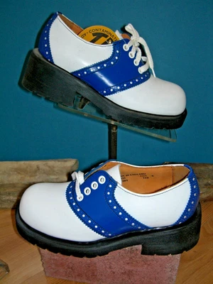 Vintage 90s TUK Platform Saddle Shoes US women's 6 Leather NOS - Image 1 of 4