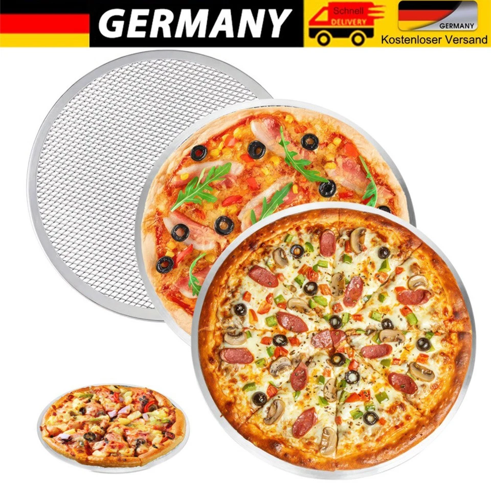 3er Set Pizzablech Pizzascreen Pizzagitter Aluminium Ø30 cm Pizza Pan Screen - Bild 1 von 4