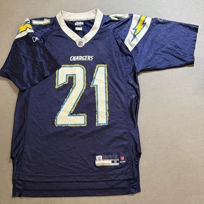 Camiseta de fútbol americano NFL San Diego Chargers Tomlinson #21 azul amarillo para hombre pequeña Foto 1 de 4