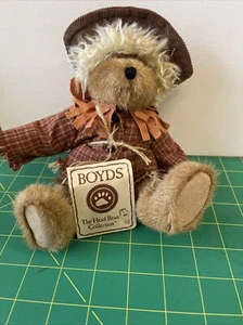 Boyds Bear Scarecrow Wizard of Oz The Head Bean Collection Signed Tag - Picture 1 of 7