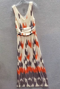 Maeve Women Dress Medium Ivory Tie Dye Sabine Maxi Fit & Flare Sleeveless V Neck - Picture 1 of 8