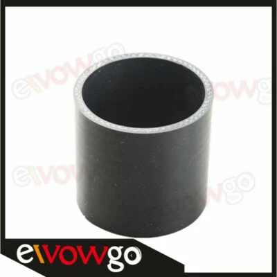 3 Ply 1.5" inch Straight Hose Turbo Silicone Coupler Pipe Black - Image 1 of 4