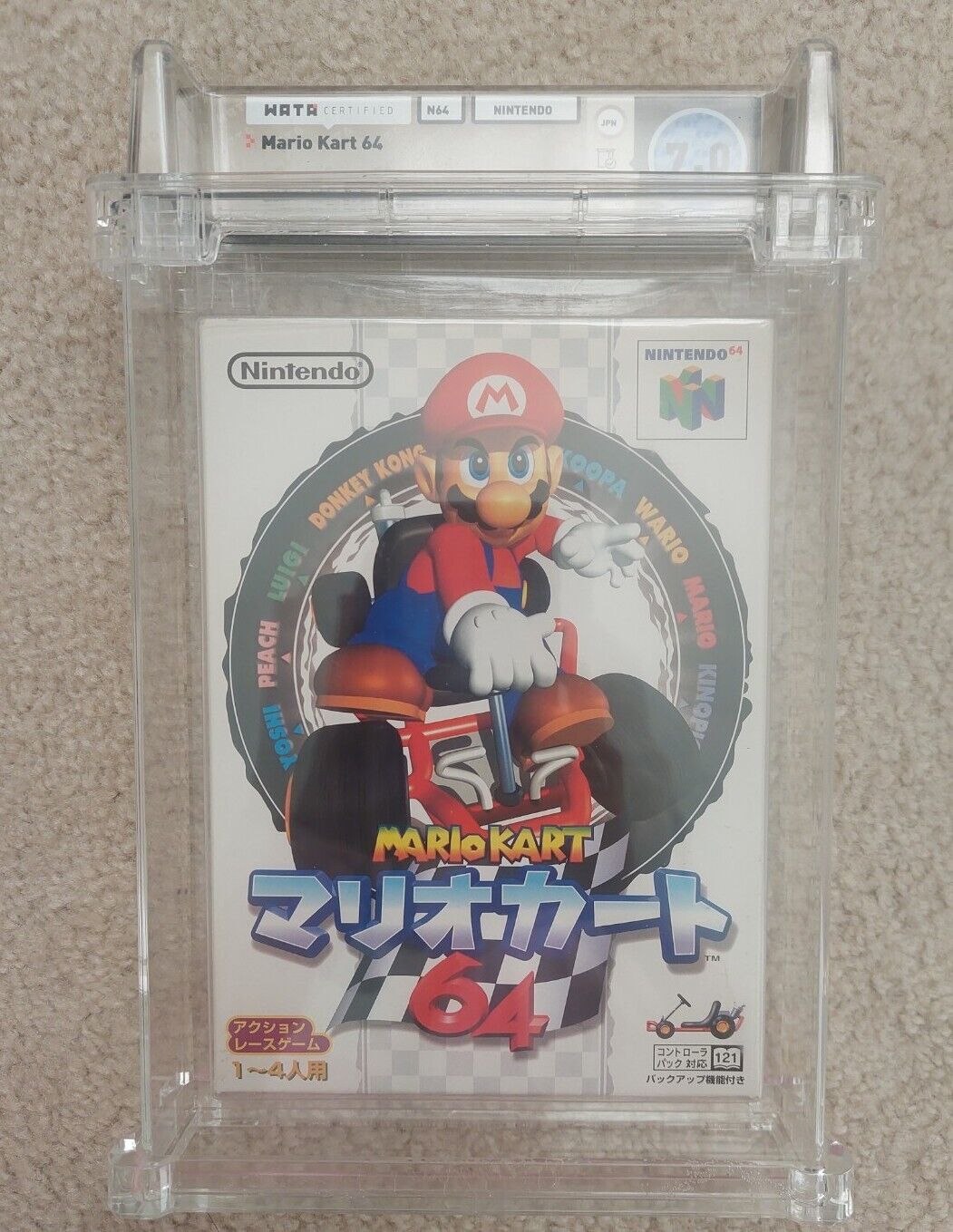 WATA CERTIFIED GRADED 7.0 Japanese N64 Nintendo Mario Kart 64 New 1996