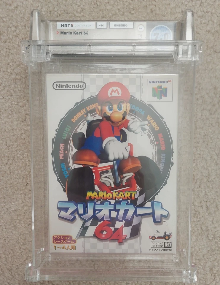 WATA CERTIFIED GRADED 7.0 Japanese N64 Nintendo Mario Kart 64 New 1996 - Image 1 of 4