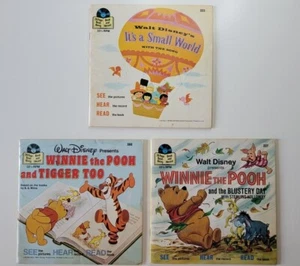 Lote de libros y discos de Disney See Hear Leer a lo largo del pequeño mundo Winnie the Pooh Tigger - Imagen 1 de 10